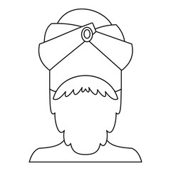 Indian man icon, outline style