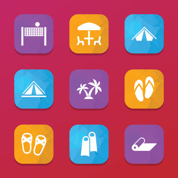 Relaxation icons. vector collection filled relaxation icons set.