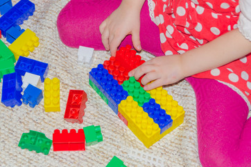 a girl plays in a designer home