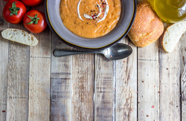Homemade cream of tomato soup