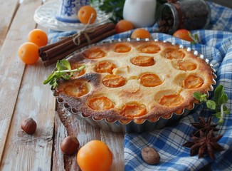 Cottage cheese plum pie