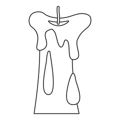 Long candle icon, outline style