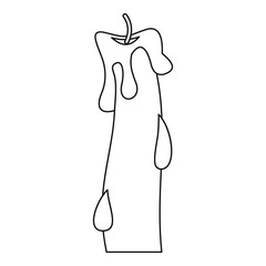 Waxy candle icon, outline style