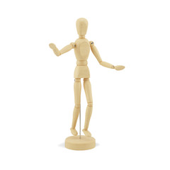 Wooden mannequien - 3d illustration isolated on a white background