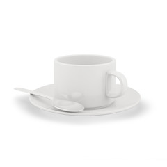 Ceramic tea cup - 3d illustration isolated on a white background
