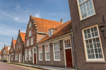 Street with historic houses in Monnickendam