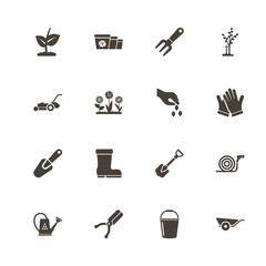 Garden icons. Perfect black pictogram on white background. Flat simple vector icon.