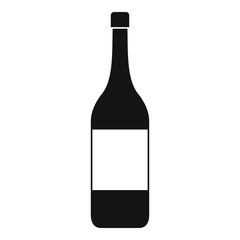 Wine bottle icon, simple style
