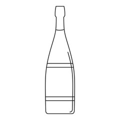 Glass bottle icon, outline style