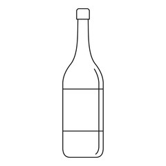 Wine bottle icon, outline style