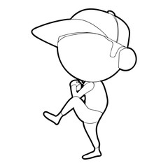Throwing player icon, outline style