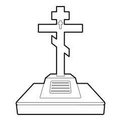 Christian grave icon, outline style