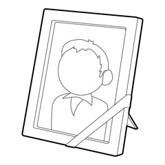 Memory portrait icon, outline style