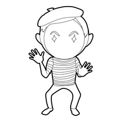 Clown icon, outline style