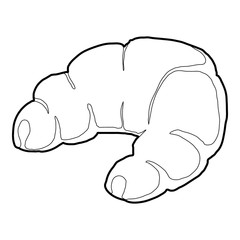 Croissant icon, outline style
