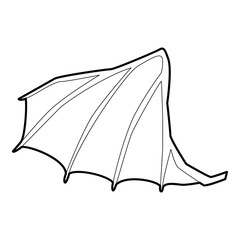 Dragon wing icon, outline style