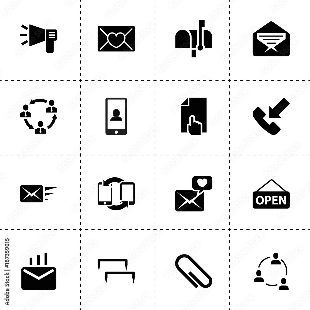 Poster message icons. vector collection filled message icons