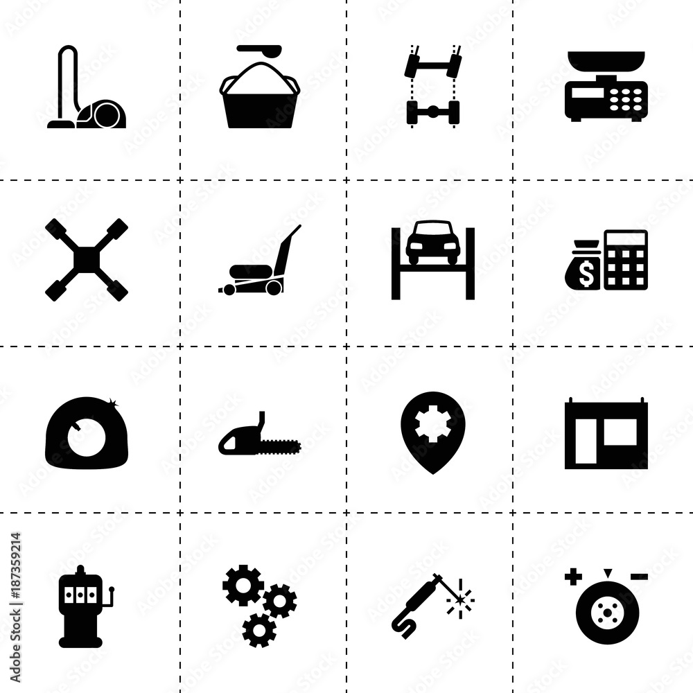 Poster Machine icons. vector collection filled machine icons