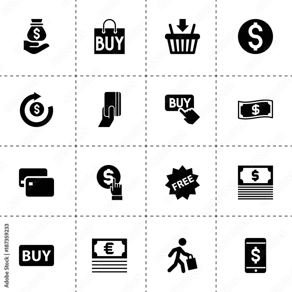 Wall mural Buy icons. vector collection filled buy icons