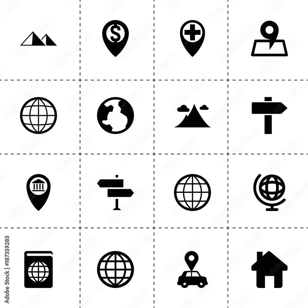 Canvas Prints Map icons. vector collection filled map icons