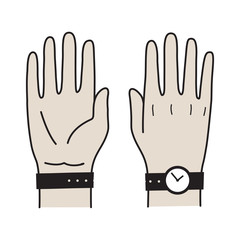 Hand Finger logo icon Vector watch illustration doodle