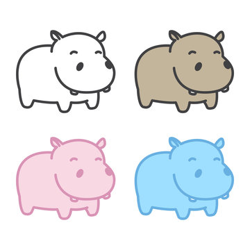 hippo Vector hippopotamus icon logo cartoon illustration character