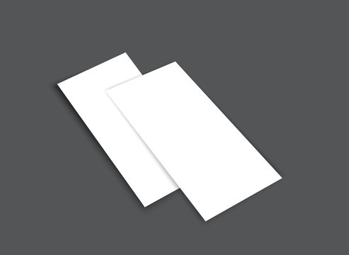 Blank tri fold brochure mock up portrait cover. Isolated