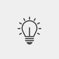 Bulb flat vector icon. Idea flat vector icon