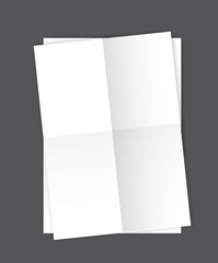 Set of two blank folded Paper Page blank A4 mockup