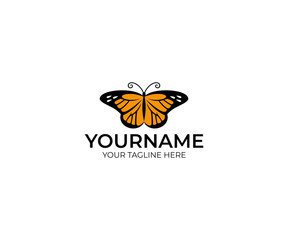 Butterfly danaida monarch logo template. Insect vector design. Animal illustration © artsterdam