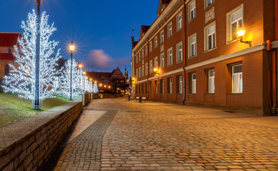 Tallinn. City street in Christmas illumination.
