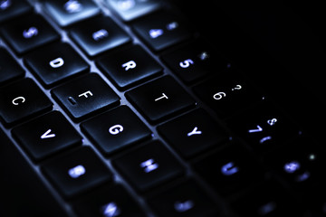 clavier noir en gros plan