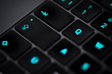 clavier noir en gros plan