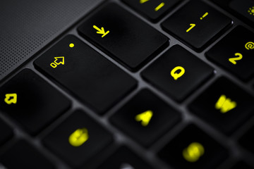clavier noir en gros plan