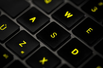 clavier noir en gros plan