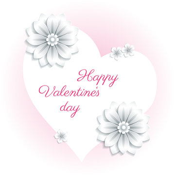 Valentine card with flowers