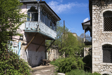 Fototapeta na wymiar Shushi, old houses