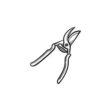 recommend clip art: Vector hand drawn Garden pruner outline doodle icon. Garden pruner sketch illustration for print, web, mobile and infographics isolated on white background.