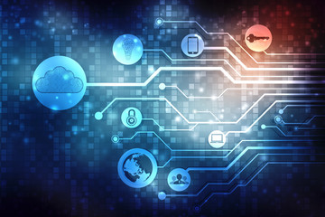 Obraz premium Digital Abstract technology background, cyber space background, futuristic background