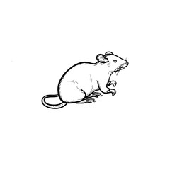 Vector hand drawn Lab rat outline doodle icon. Lab rat sketch illustration for print, web, mobile and infographics isolated on white background.