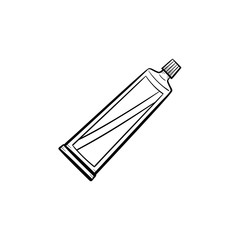 Vector hand drawn Cream tube outline doodle icon. Cream tube sketch illustration for print, web, mobile and infographics isolated on white background.