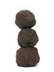 soil balls isolated on white background, with clipping path