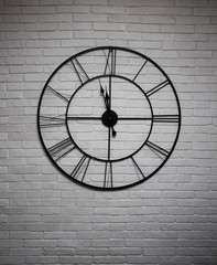 vintage wall clock isolated on white background
