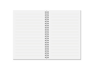 Realistic opened notepad.  Template of organizer or diary. 