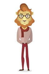 Isolated lion man.