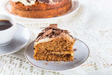 Coffee cake, Strawberries and Coffee