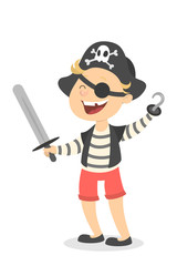 Isolated pirate boy.