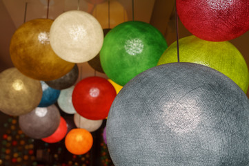 Colorful cotton thread light balls