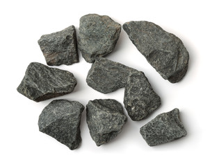 Top view of crushed granite stones