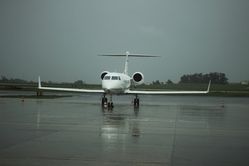 Private jet at the airport